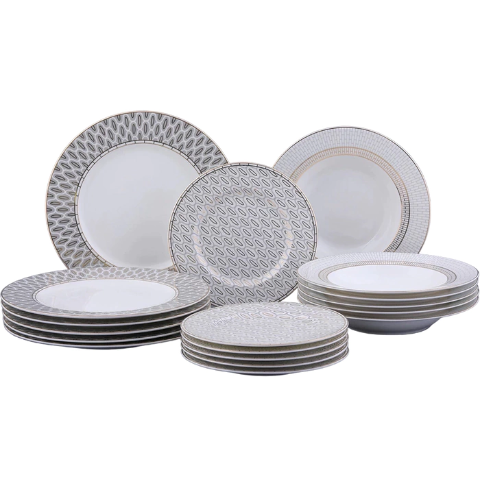 Premium Salamander Grey dining set, for 6 persons, 18 items